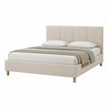 Stauraumbett Polsterbett 160 x 200 cm mit Polyesterbezug Beige