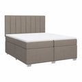 Boxspringbett 180 x 200 cm mit gepolstertem Kopfteil Polyesterbezug Taupe