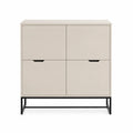 Highboard Sideboard mit 4 Türen aus MDF und Stahl rechteckig Beige Schwarz 100 x 40 x 120 cm