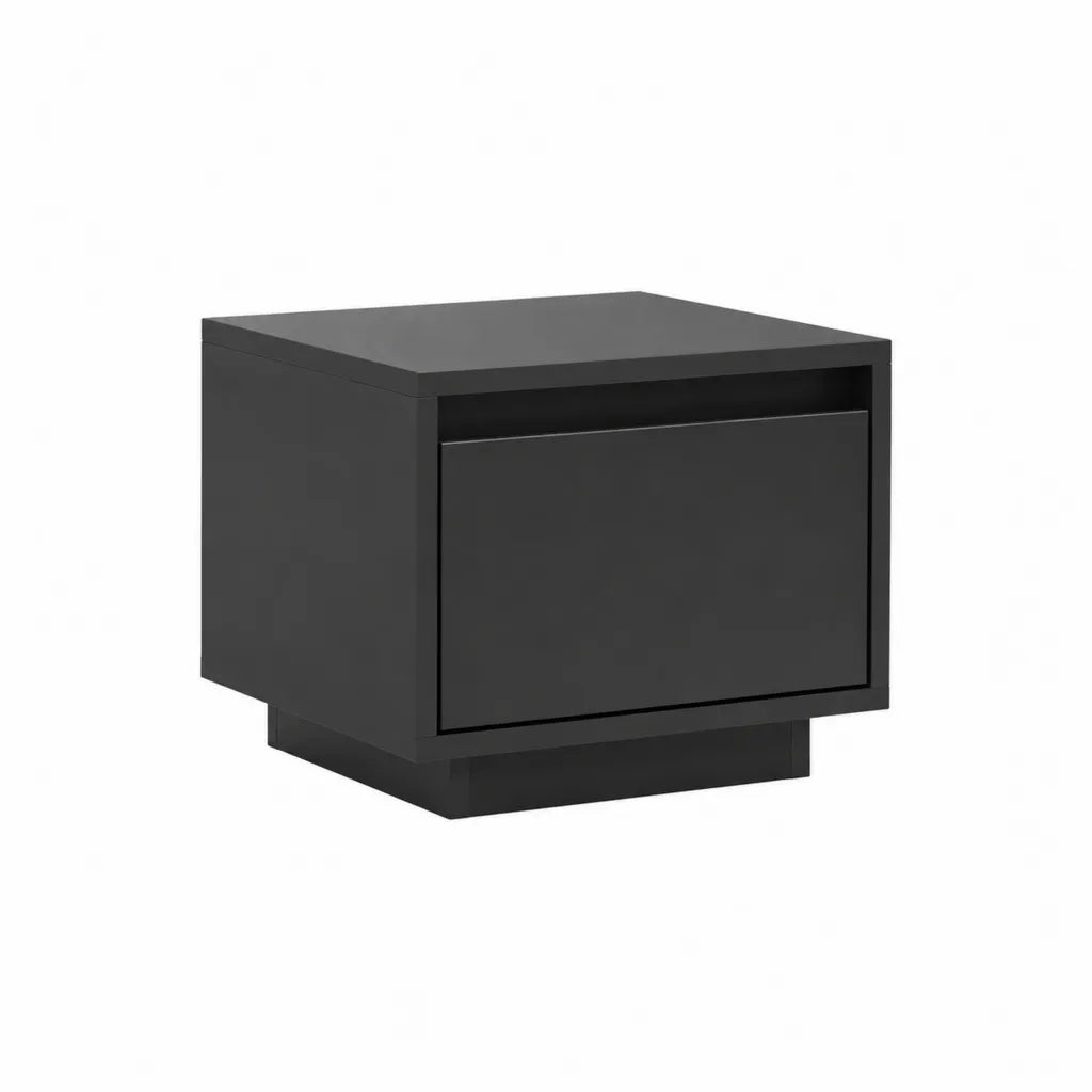 Nachttisch mit Schublade aus MDF rechteckig Schwarz 40 x 40 x 35 cm