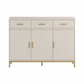 Sideboard mit 3 Türen und 3 Schubladen aus MDF und Stahl rechteckig Creme Gold 160 x 40 x 120 cm