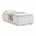 Einzelbett Bettgestell 90 x 200 cm MDF rechteckig Weiß