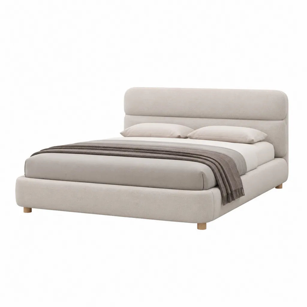Stauraumbett Polsterbett 180 x 200 cm Polyester Creme rechteckig