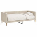 Tagesbett Polsterbett 90 x 200 cm mit Polyester-Bouclébezug Beige
