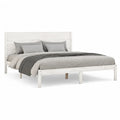 Doppelbett Bettgestell 180 x 200 cm Massivholz Kiefer rechteckig Weiß