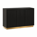 Sideboard mit 3 Türen aus MDF rechteckig Schwarz Goldfarben 120 x 40 x 80 cm