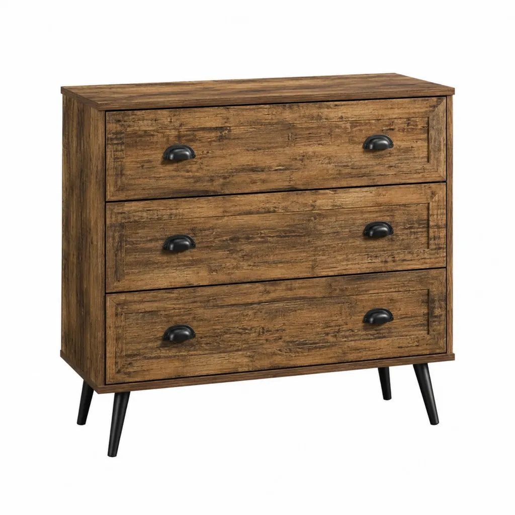 Kommode mit 3 Schubladen in Braun 80 x 40 x 80 cm aus Holzwerkstoff